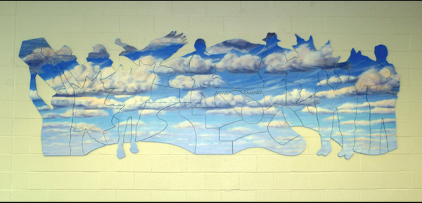 Frank Gregory, Dibond Art Mural, Manchester New Hampshire Youth Development Center, Now & Then & Now & When
