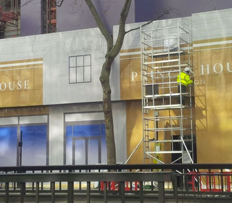 Embrace Building Wraps, London, Dibond Hoarding Installation