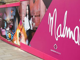 Malmaison Hotel, Hoarding, UK, Screenprint Display, Dibond, Hoarding