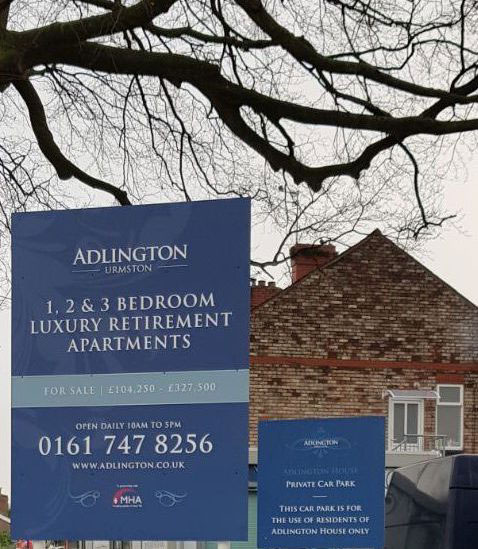 Adlington Retirement Apartments, Signage, Hoarding, Spiral Colour UK, Dibond