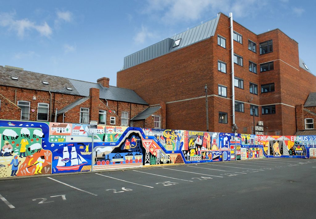 Ian Kirkpatrick Artist, Crossroads, Middlesbrough, England, Dibond Mural